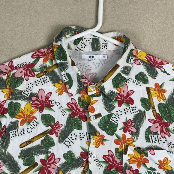 Dope Shirt Mens Extra Large Multicolor Floral Beach Hawaiian Short Sleeve Adult - Picture 2 of 10